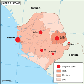 Sierra Leona population map