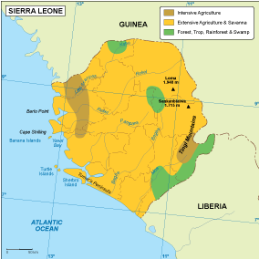 Sierra Leona vegetation map
