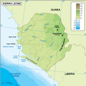 Sierra Leone physical map