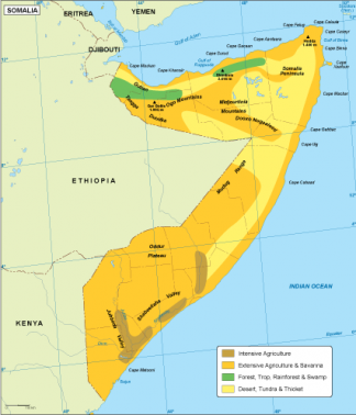 Somalia vegetation map