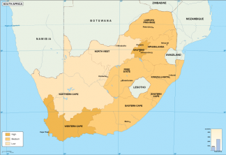 South Africa economic map