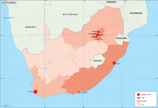 South Africa population map
