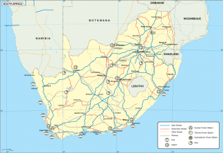 South Africa transportation map