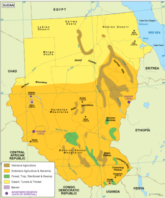 Sudan vegetation map