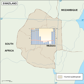 Swaziland climate map