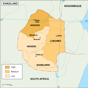 Swaziland economic map