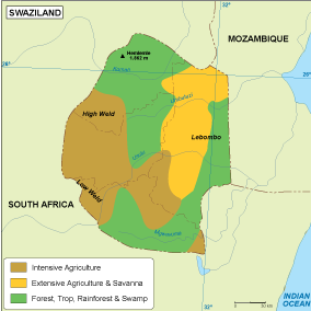 Swaziland vegetation map