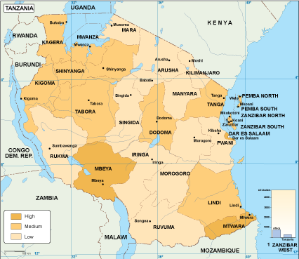 Tanzania economic map