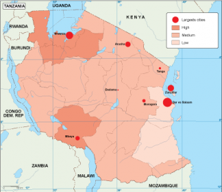 Tanzania population map