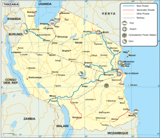 Tanzania transportation map