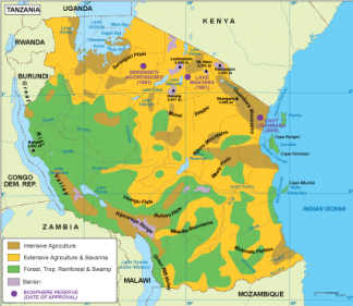 Tanzania vegetation map