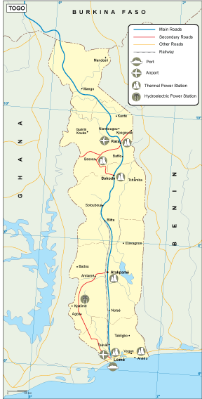 Togo transportation map