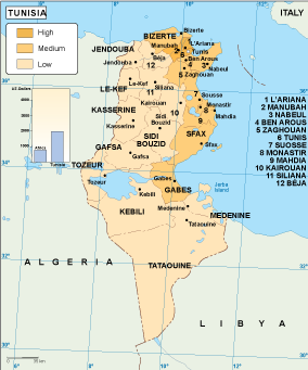 Tunisia economic map