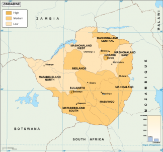 Zimbabwe economic map