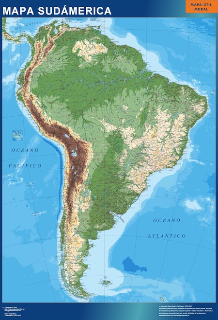 south america wall map