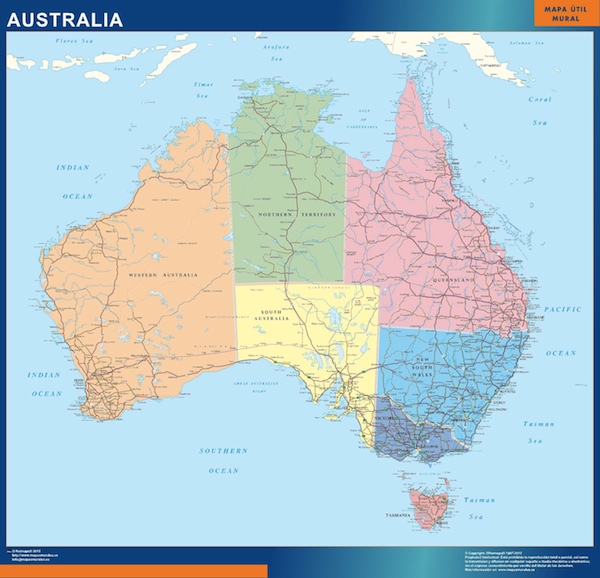 wall map australia