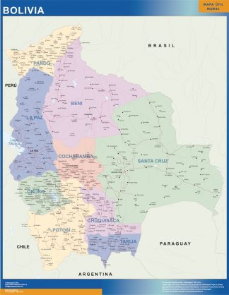 wall map bolivia