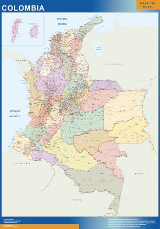 wall map colombia