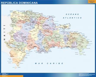 wall map dominican republic