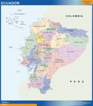 wall map ecuador