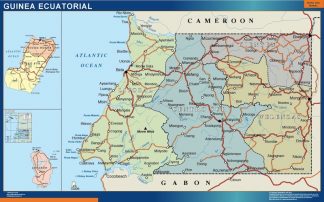 wall map equatorial guinea