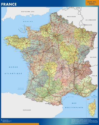 wall map france