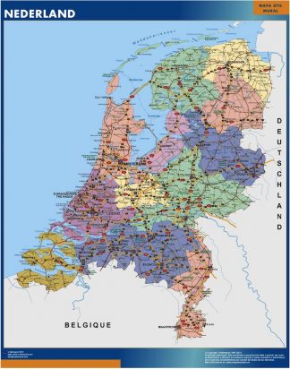 wall map netherlands