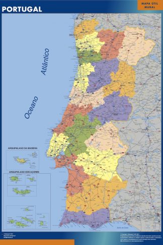 wall map portugal