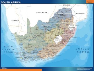 wall map south africa