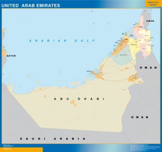 wall map united arab emirates