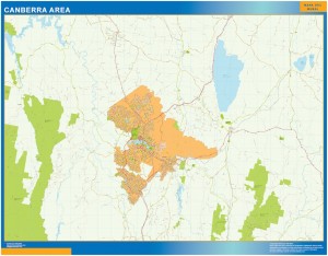 Canberra Area wall map