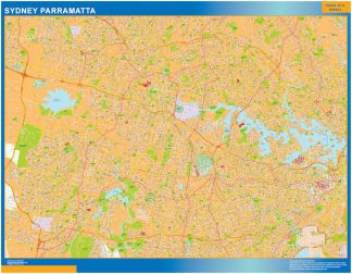 Sydney Parramatta wall map
