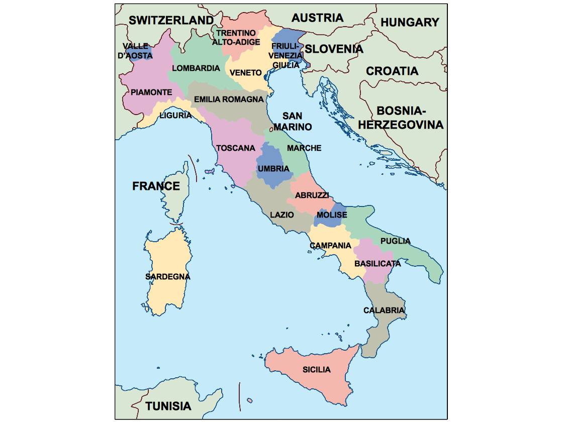 Italy Presentation Map Vector World Maps