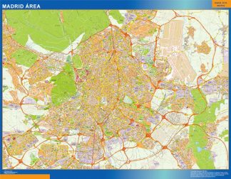 madrid area wall map
