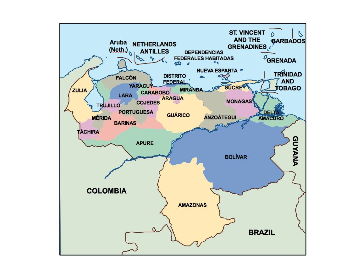 Venezuela Presentation Map Vector Maps