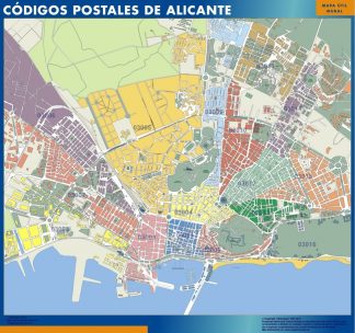 Alicante Codigos Postales mapa magnetico