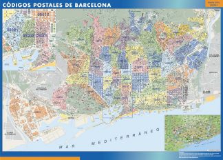 Barcelona Codigos Postales mapa magnetico