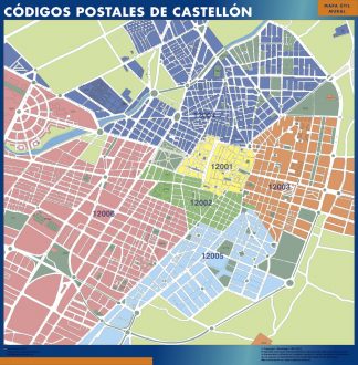 Castellon Codigos Postales mapa magnetico