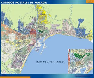 Malaga Codigos Postales mapa magnetico