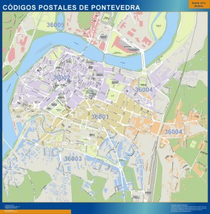 Pontevedra Codigos Postales mapa magnetico