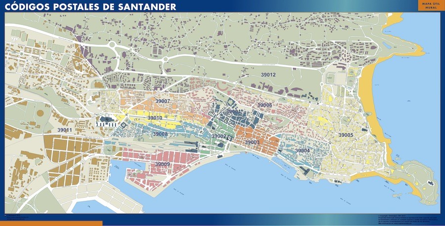 Santander Codigos Postales mapa magnetico | A vector eps maps designed ...