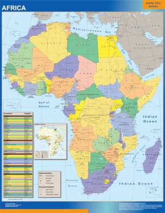 africa political framed map