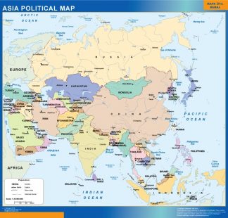 asia political vinyl sticker map