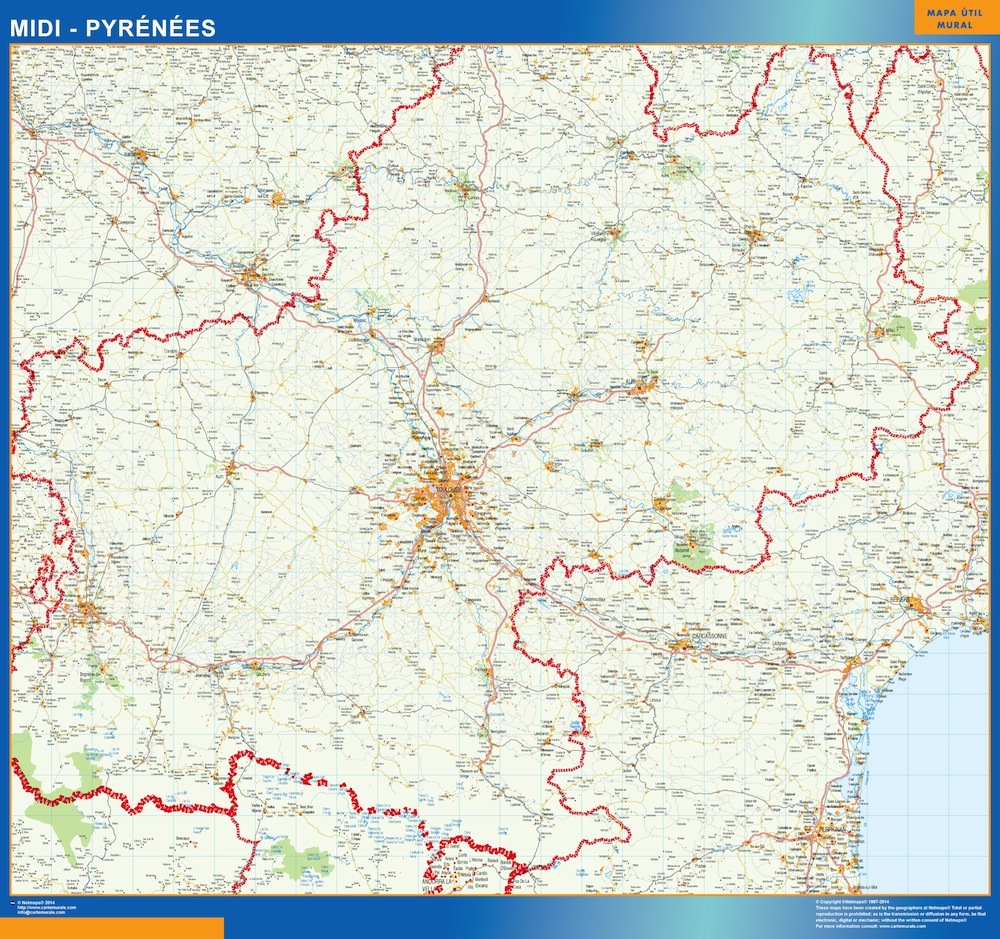 carte magnetique midi pyrenees | Vector World Maps