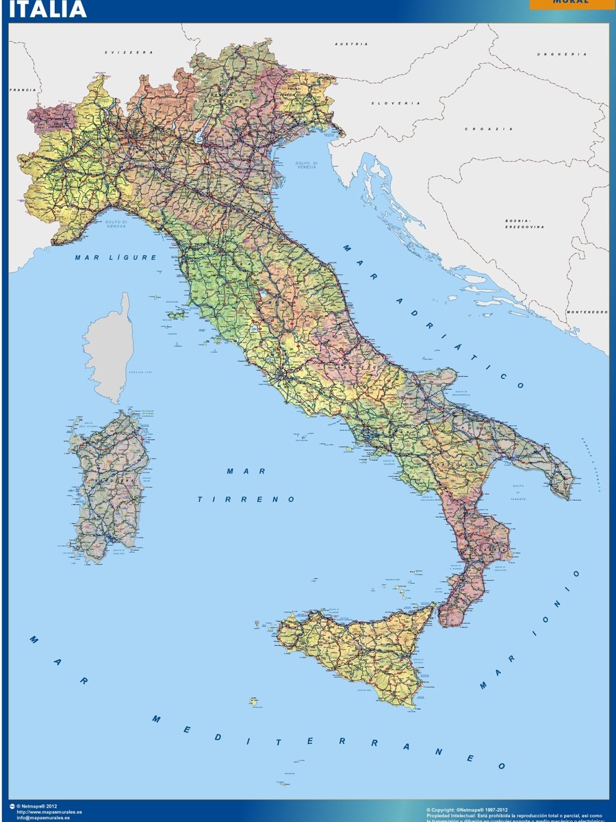 Italy Framed Maps Vector World Maps