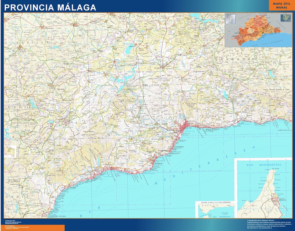mapa provincia malaga magnetico | Vector Maps