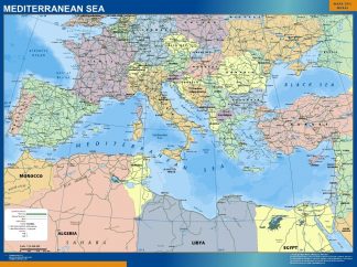 mediterranean sea countries framed map