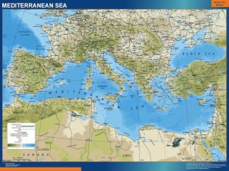mediterranean vinyl sticker map