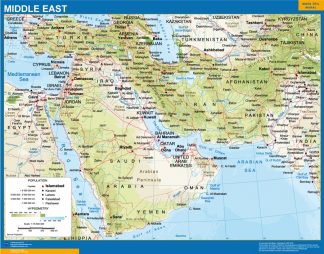 middle east framed map