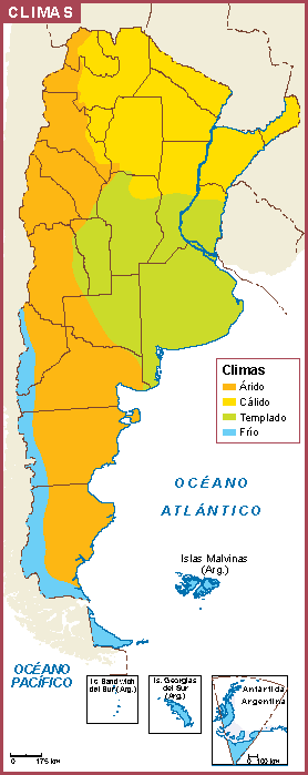 Argentina mapa clima